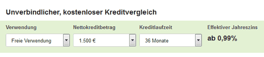 kostenloser Kreditvergleich